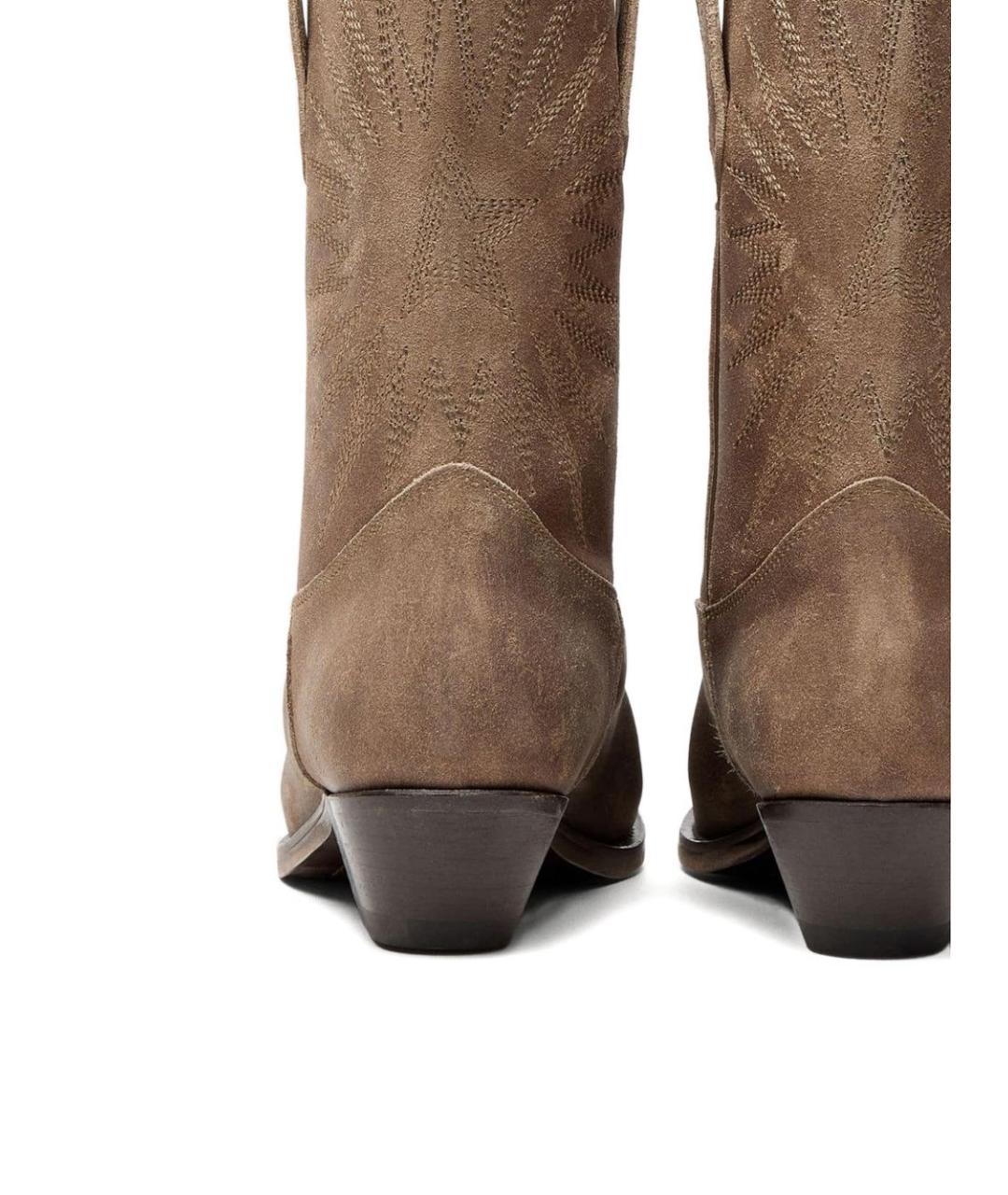 GOLDEN GOOSE DELUXE BRAND Бежевые замшевые сапоги, фото 3