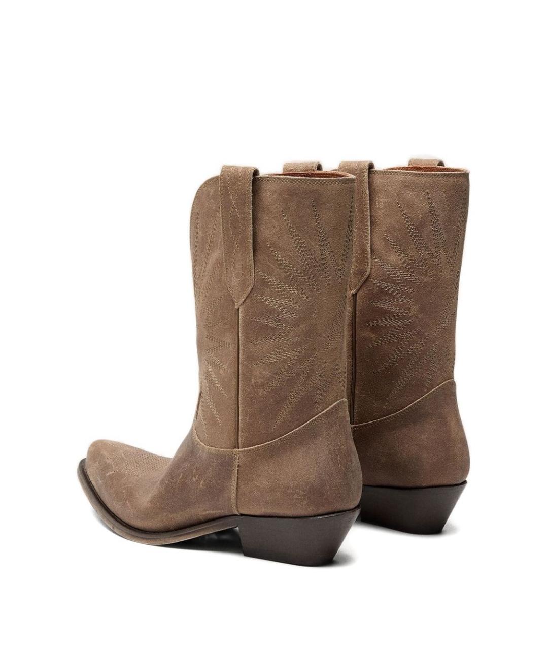 GOLDEN GOOSE DELUXE BRAND Бежевые замшевые сапоги, фото 4