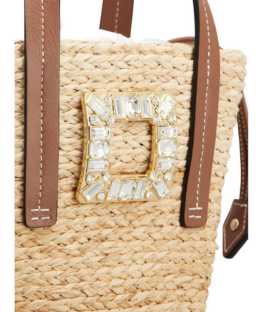 ROGER VIVIER Бежевая пелетеная сумка с короткими ручками, фото 8