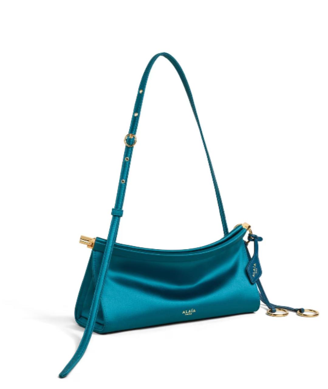 ALAIA Бирюзовая шелковая сумка через плечо, фото 2