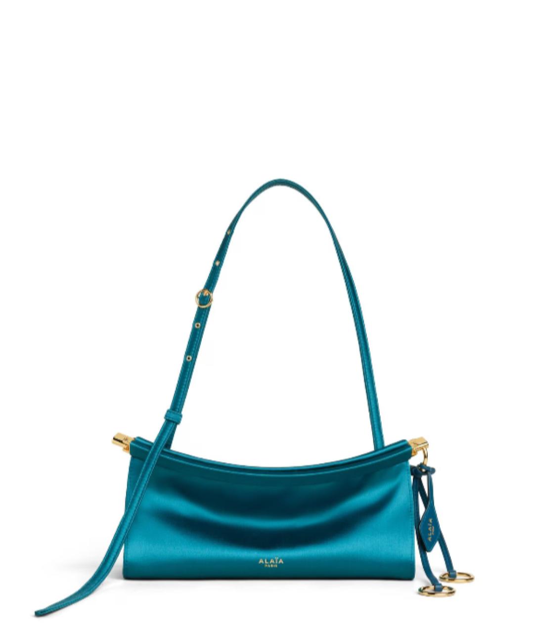 ALAIA Бирюзовая шелковая сумка через плечо, фото 4