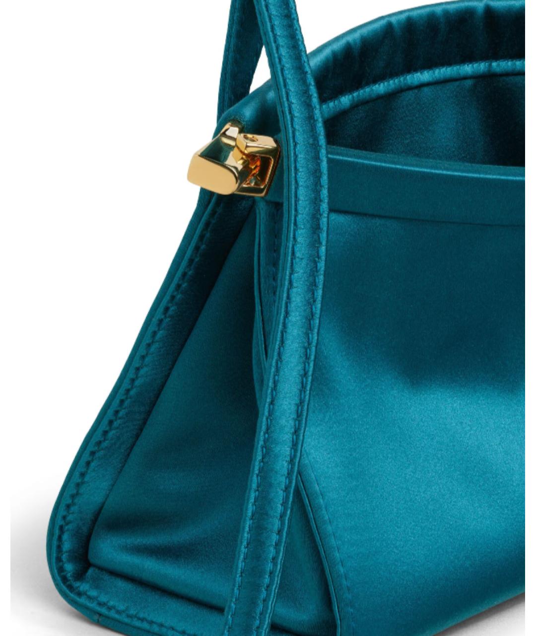 ALAIA Бирюзовая шелковая сумка через плечо, фото 3