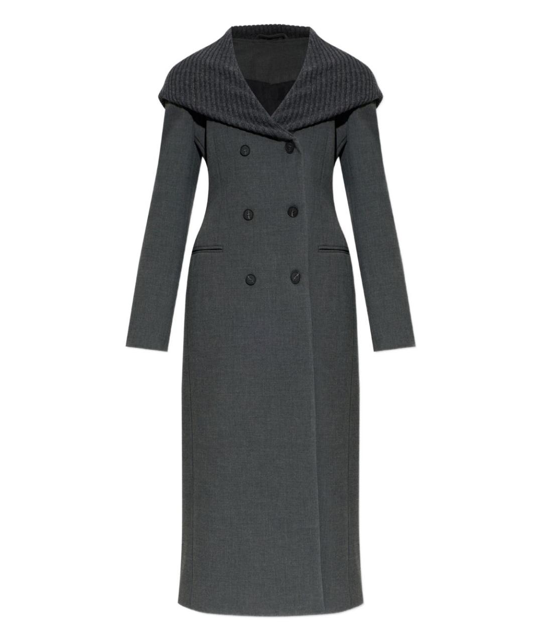 DIESEL Серое полиэстеровое пальто, фото 1