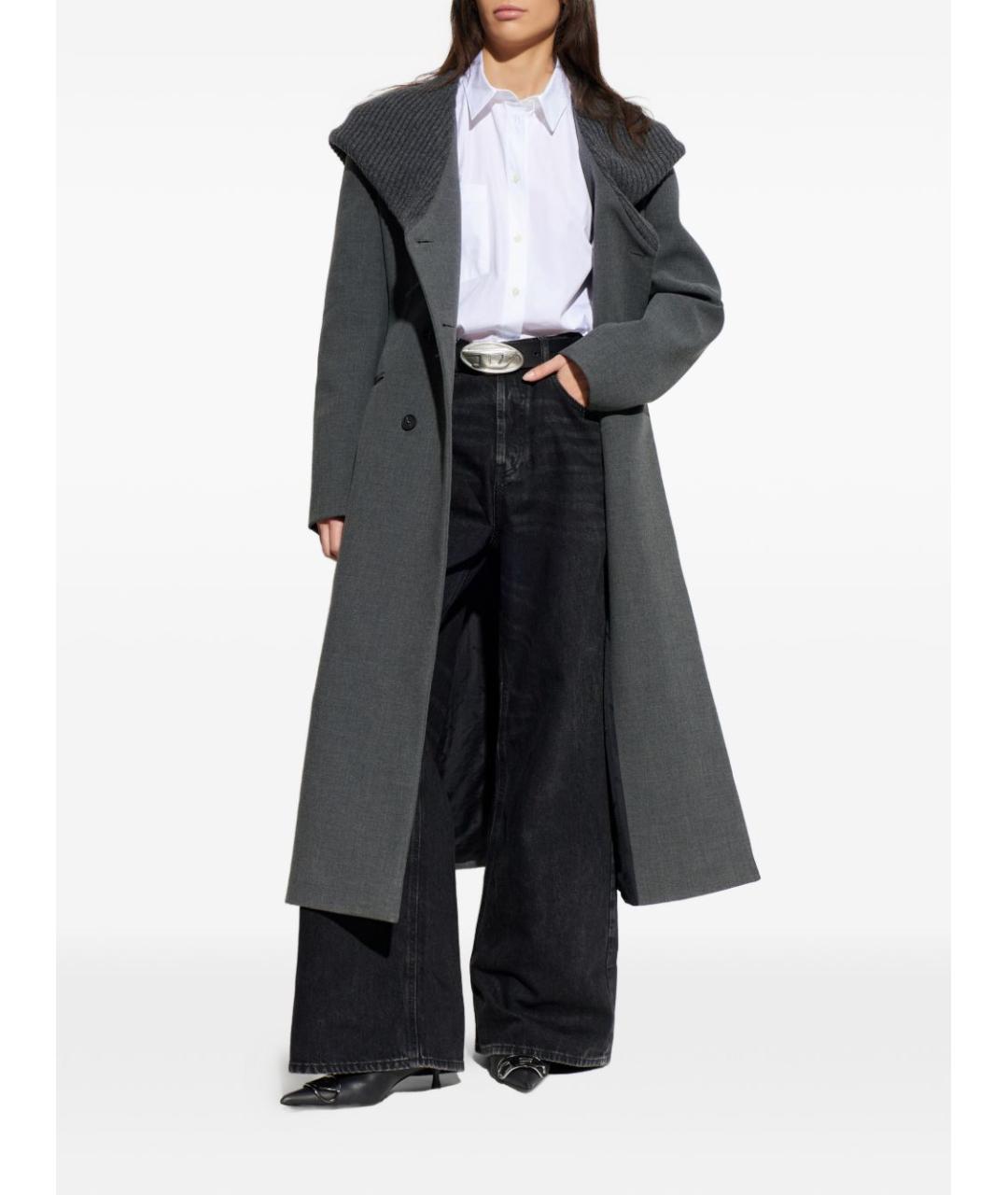 DIESEL Серое полиэстеровое пальто, фото 5