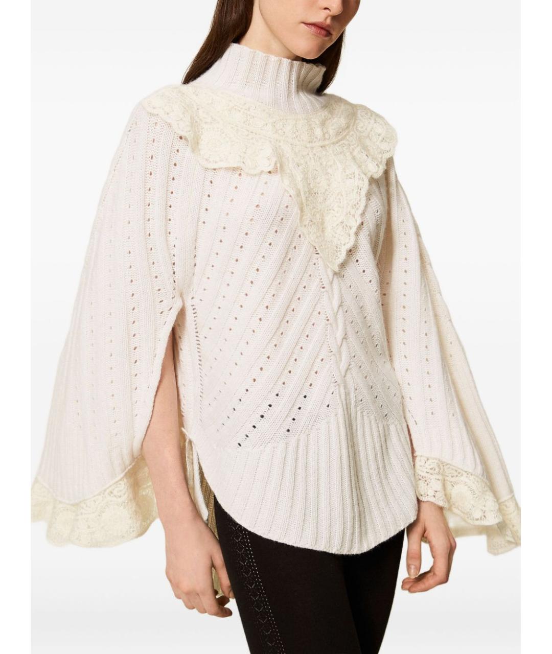 TWIN-SET Белый шерстяной джемпер / свитер, фото 5