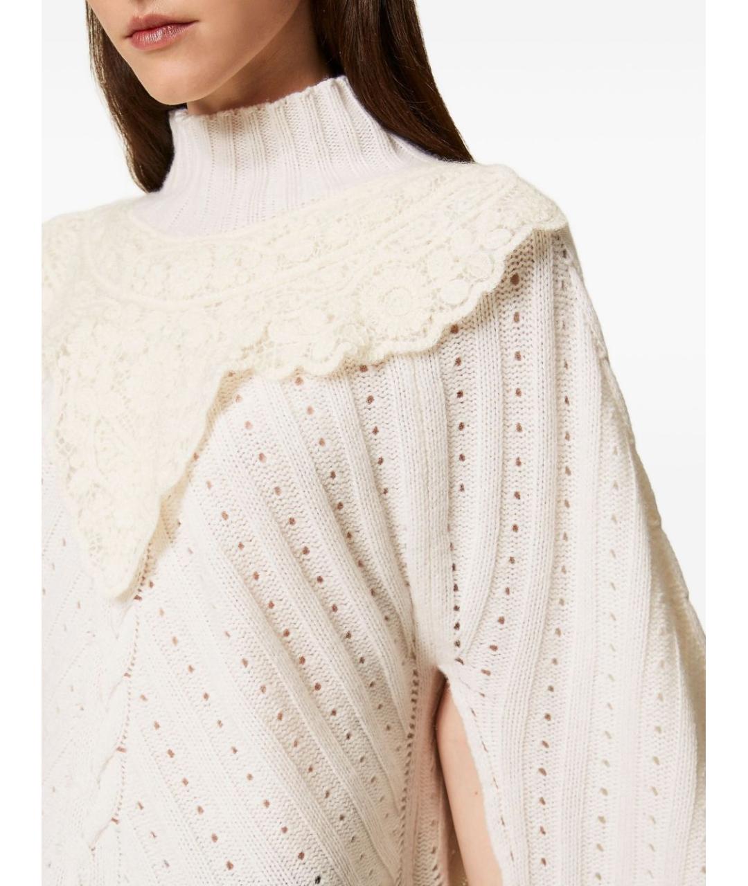 TWIN-SET Белый шерстяной джемпер / свитер, фото 7