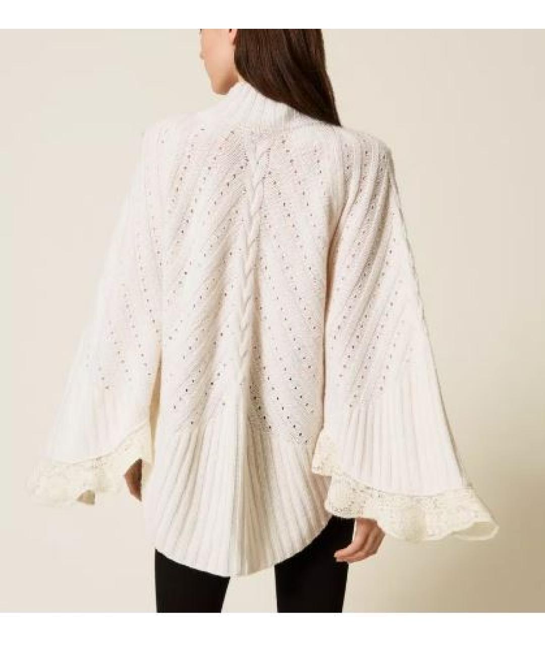 TWIN-SET Белый шерстяной джемпер / свитер, фото 2