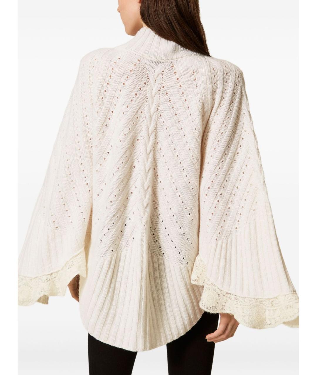 TWIN-SET Белый шерстяной джемпер / свитер, фото 6