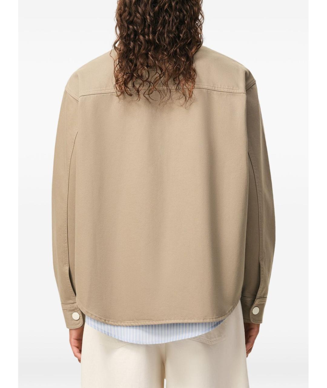 Ami Paris Бежевая хлопковая классическая рубашка, фото 4