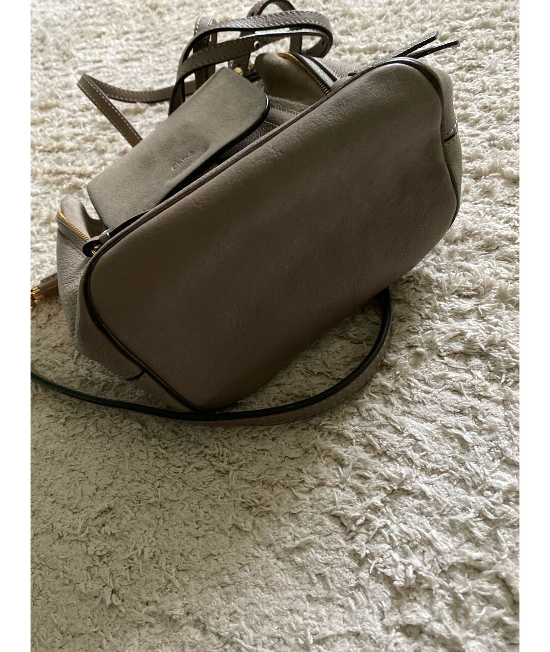 CHLOE Антрацитовый кожаный рюкзак, фото 3