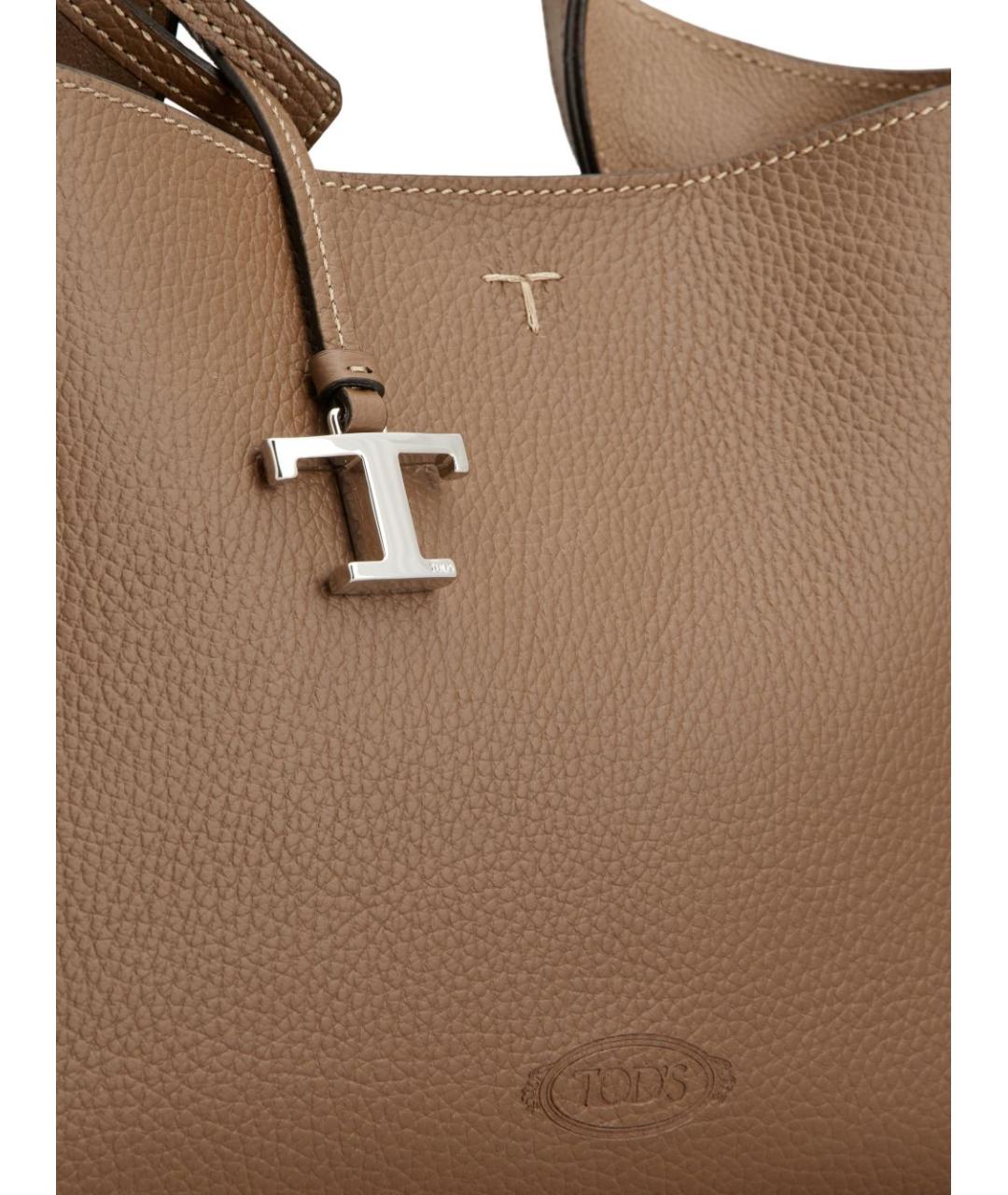 TOD'S Коричневая кожаная сумка тоут, фото 4