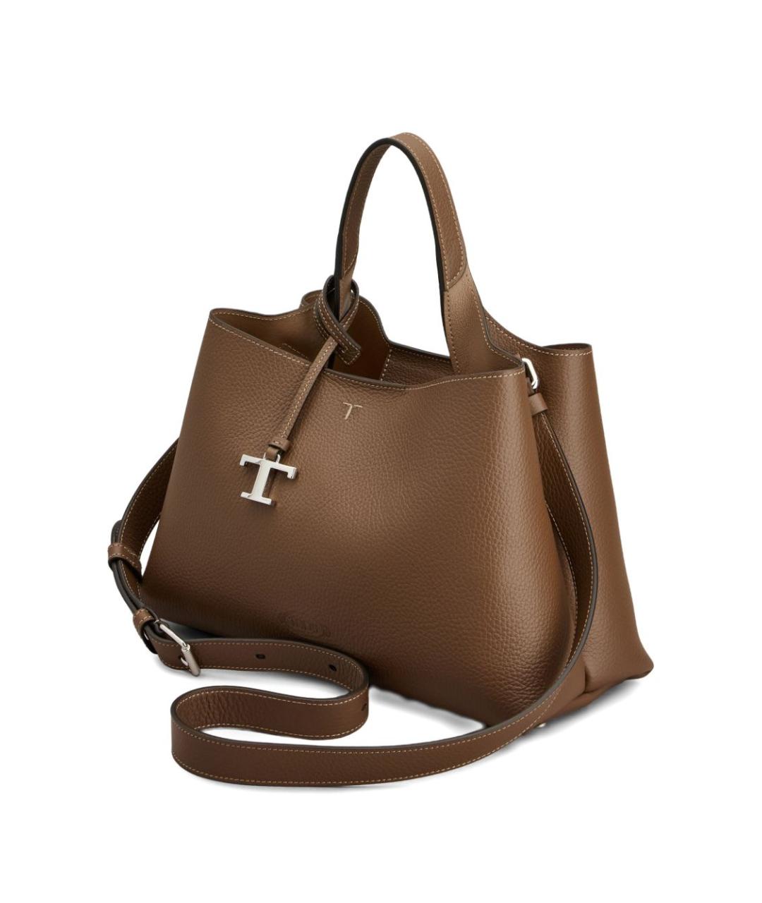 TOD'S Коричневая кожаная сумка тоут, фото 3