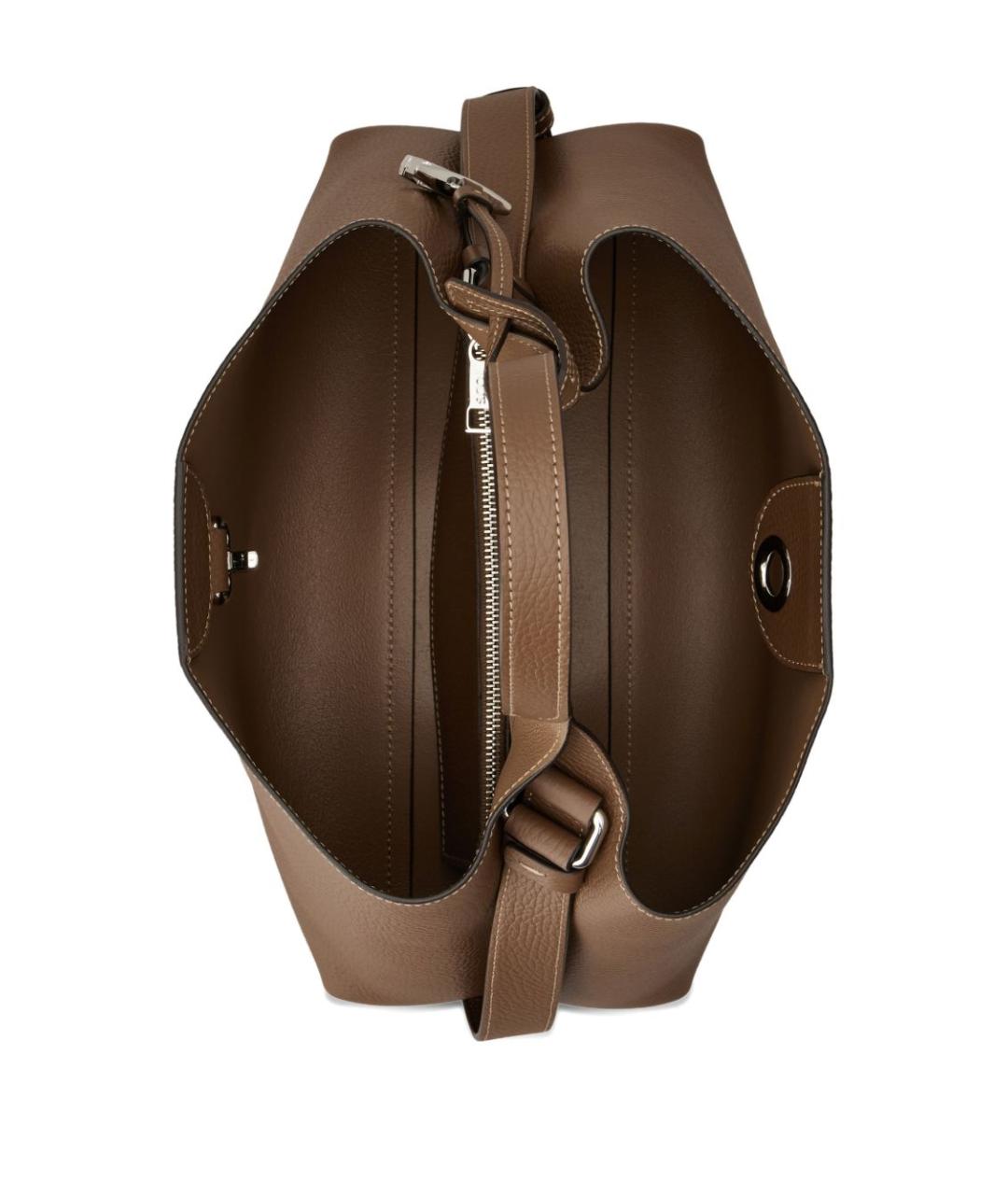 TOD'S Коричневая кожаная сумка тоут, фото 5