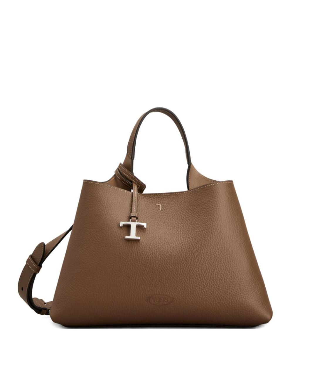 TOD'S Коричневая кожаная сумка тоут, фото 1