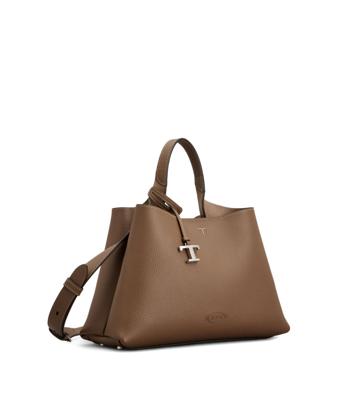 TOD'S Коричневая кожаная сумка тоут, фото 6