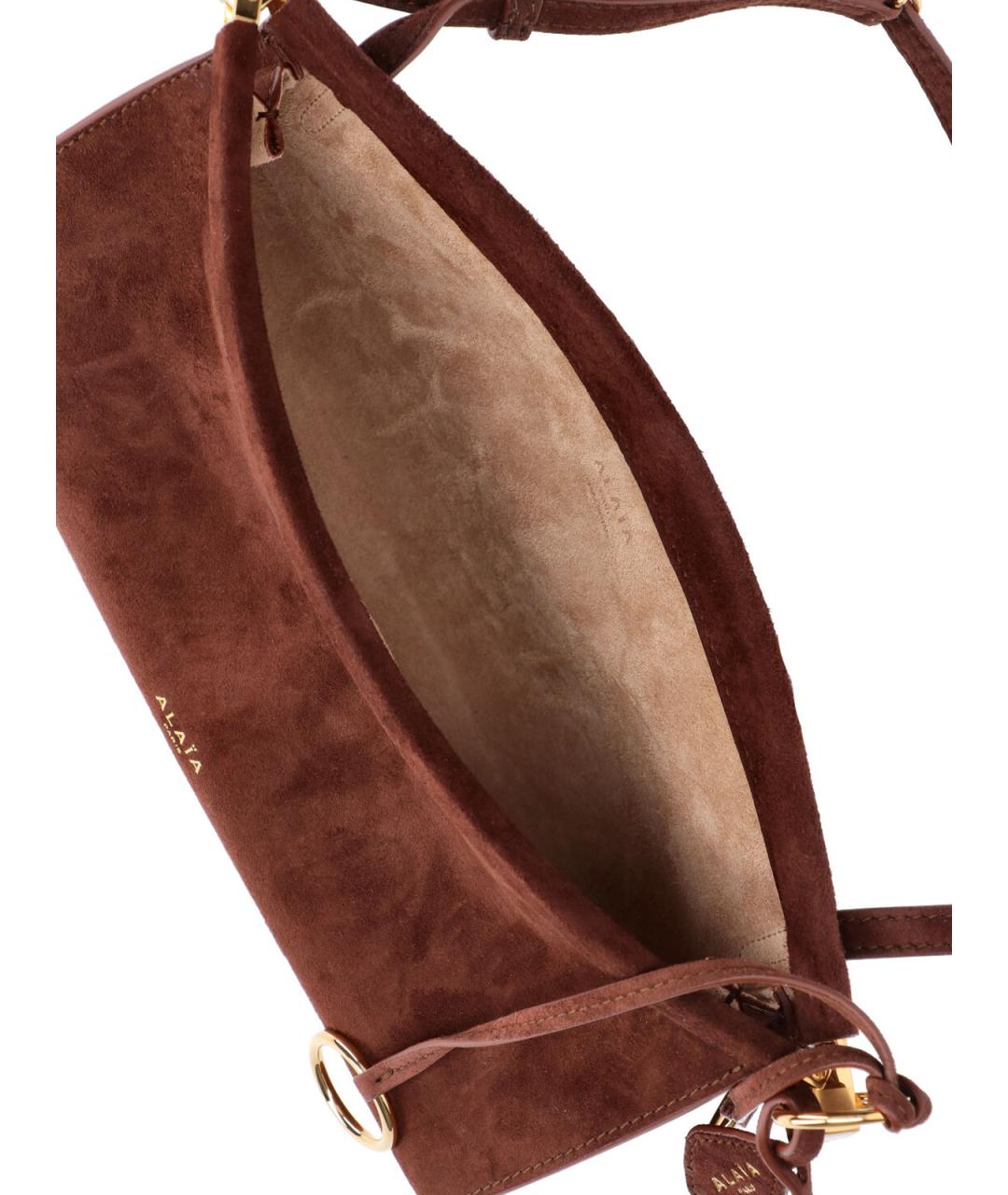 ALAIA Коричневая кожаная сумка с короткими ручками, фото 4