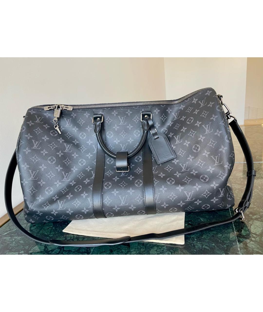 LOUIS VUITTON Черная дорожная/спортивная сумка, фото 7