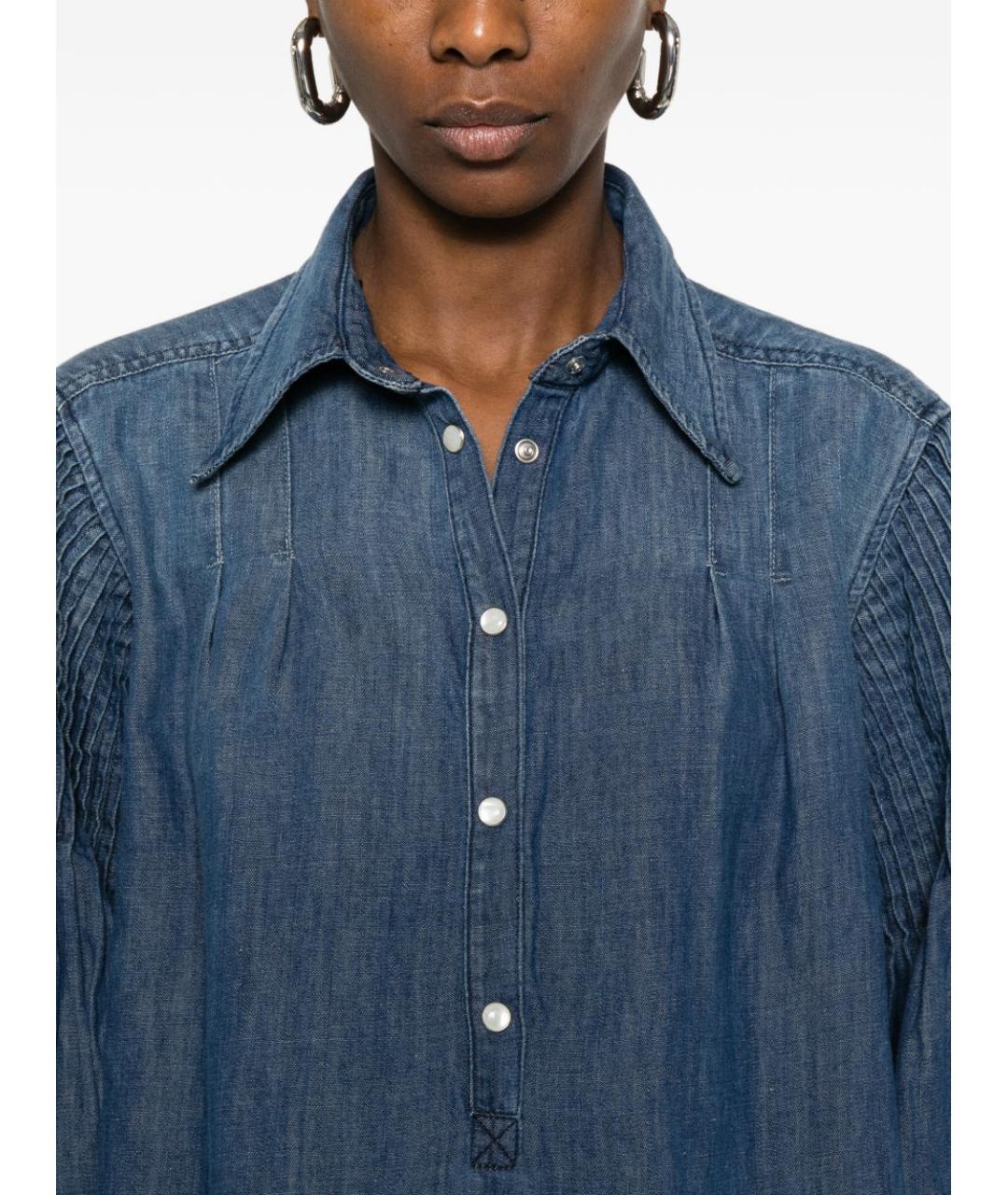 PINKO Синяя хлопковая рубашка, фото 3