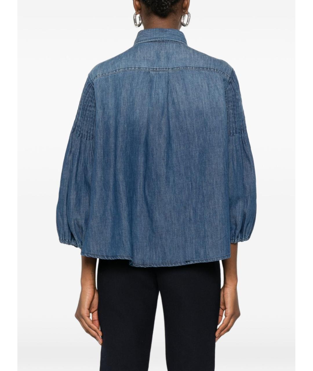 PINKO Синяя хлопковая рубашка, фото 5