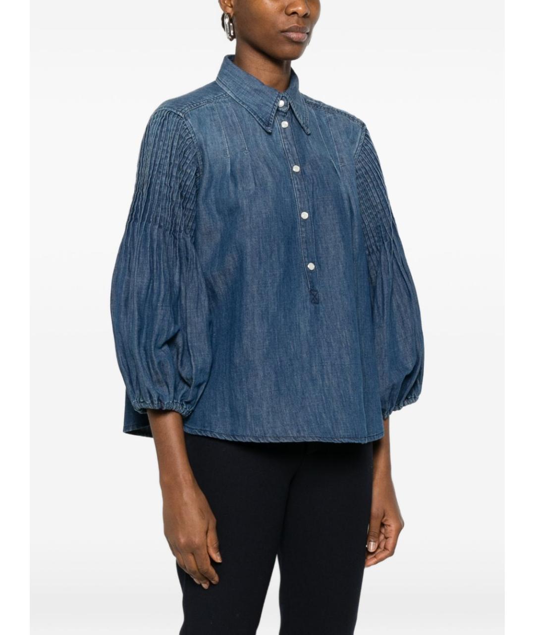 PINKO Синяя хлопковая рубашка, фото 4