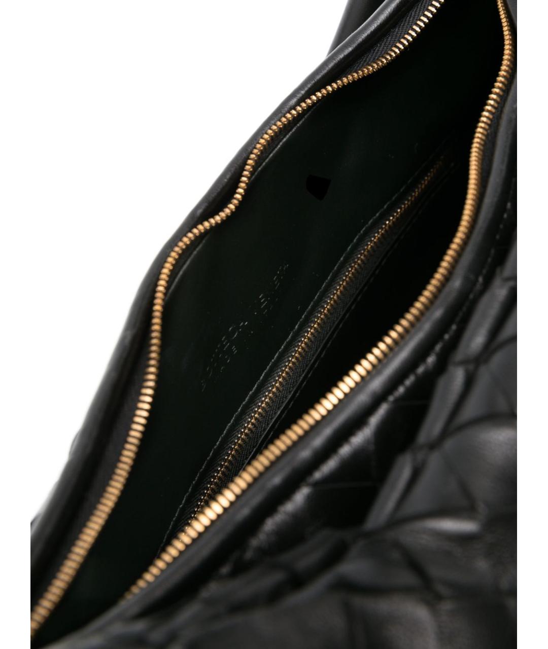 BOTTEGA VENETA Черная кожаная сумка через плечо, фото 4