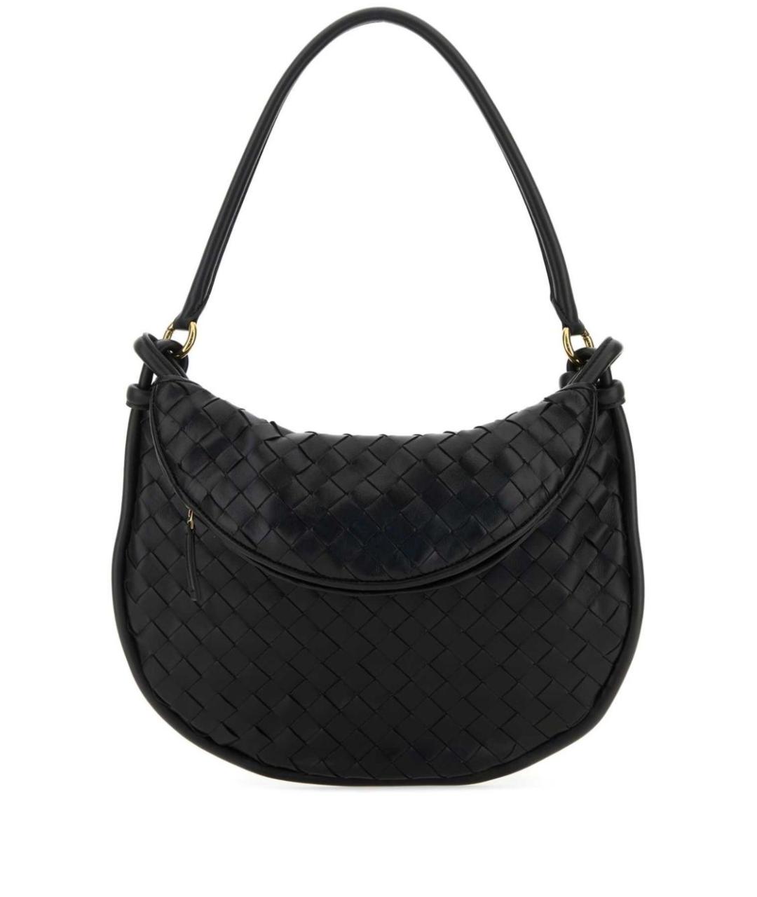 BOTTEGA VENETA Черная кожаная сумка через плечо, фото 5