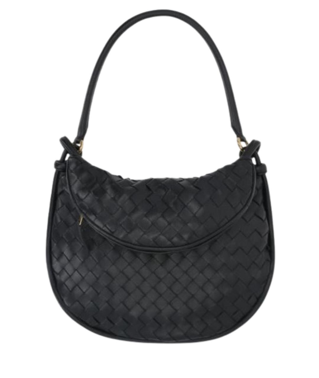 BOTTEGA VENETA Черная кожаная сумка через плечо, фото 1