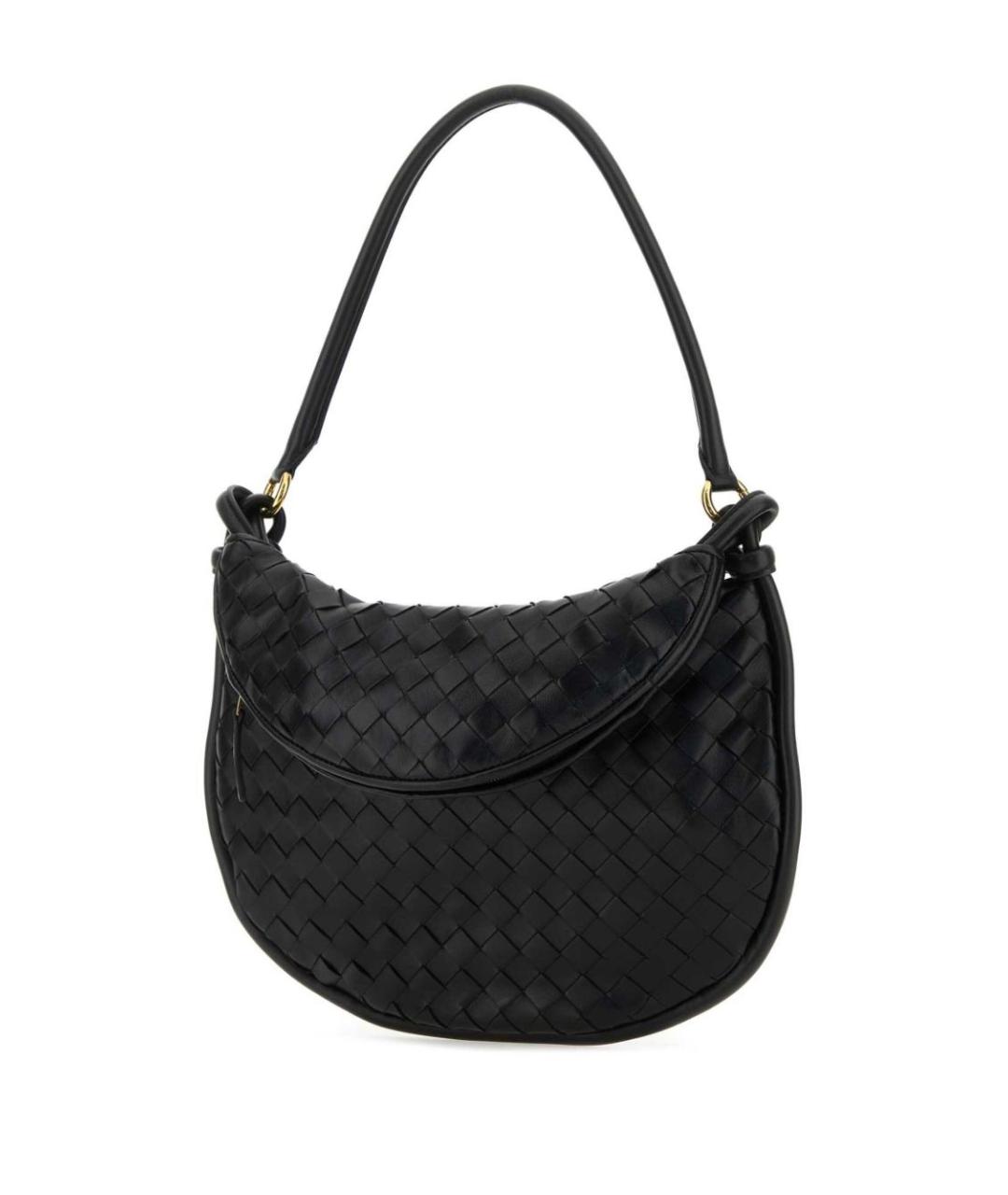 BOTTEGA VENETA Черная кожаная сумка через плечо, фото 6