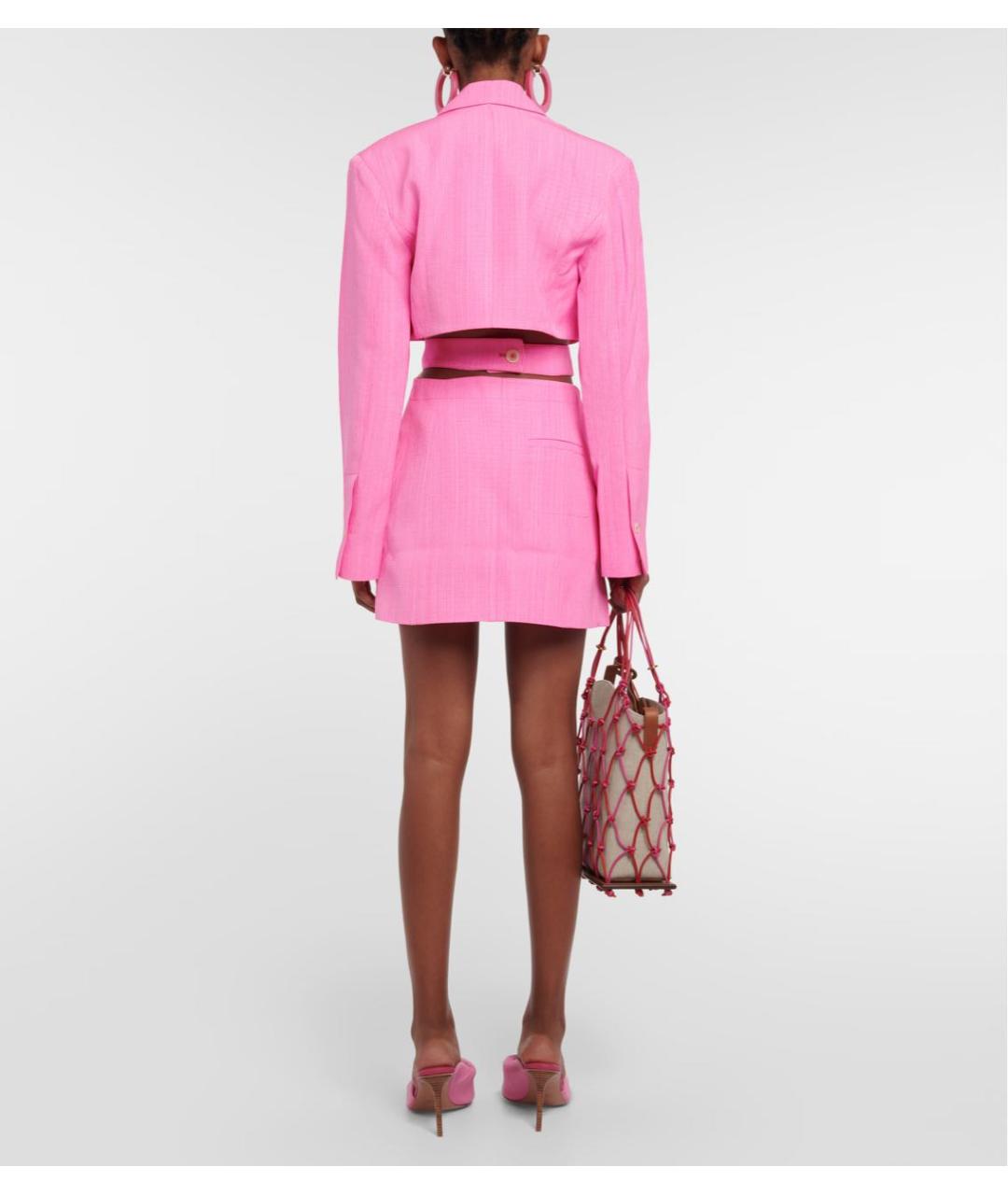 JACQUEMUS Розовое коктейльное платье, фото 6