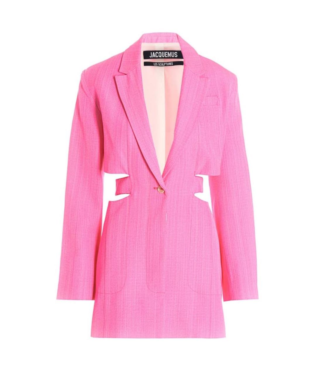 JACQUEMUS Розовое коктейльное платье, фото 8