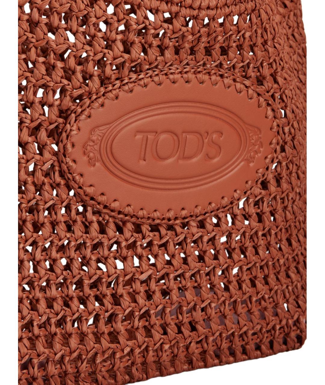 TOD'S Коричневая пелетеная сумка тоут, фото 2