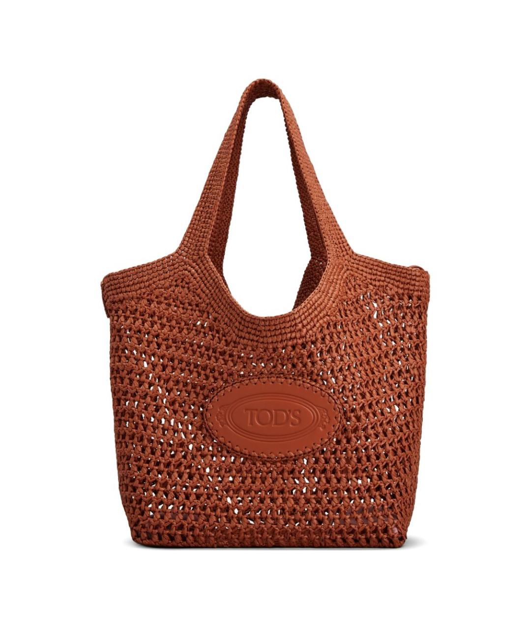 TOD'S Коричневая пелетеная сумка тоут, фото 1