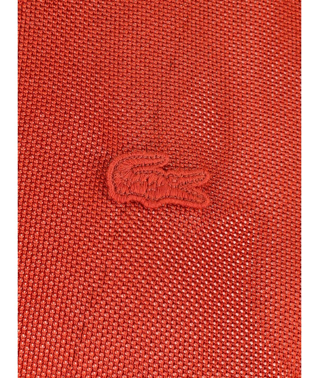 LACOSTE Оранжевое вискозное поло с коротким рукавом, фото 3