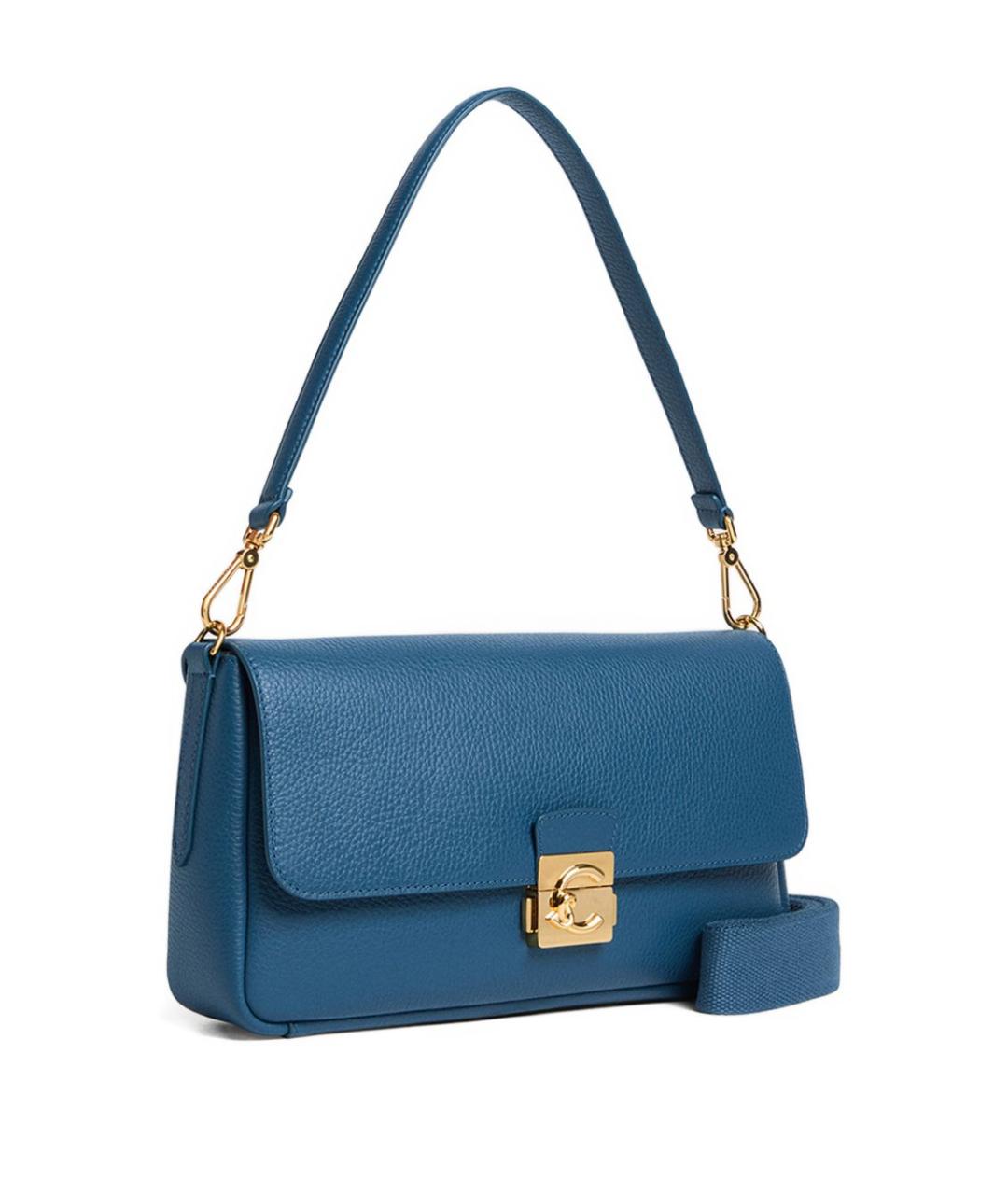 COCCINELLE Синяя кожаная сумка через плечо, фото 4