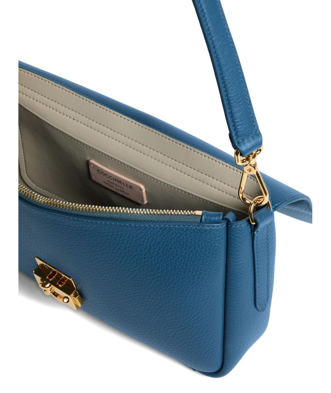 COCCINELLE Синяя кожаная сумка через плечо, фото 2