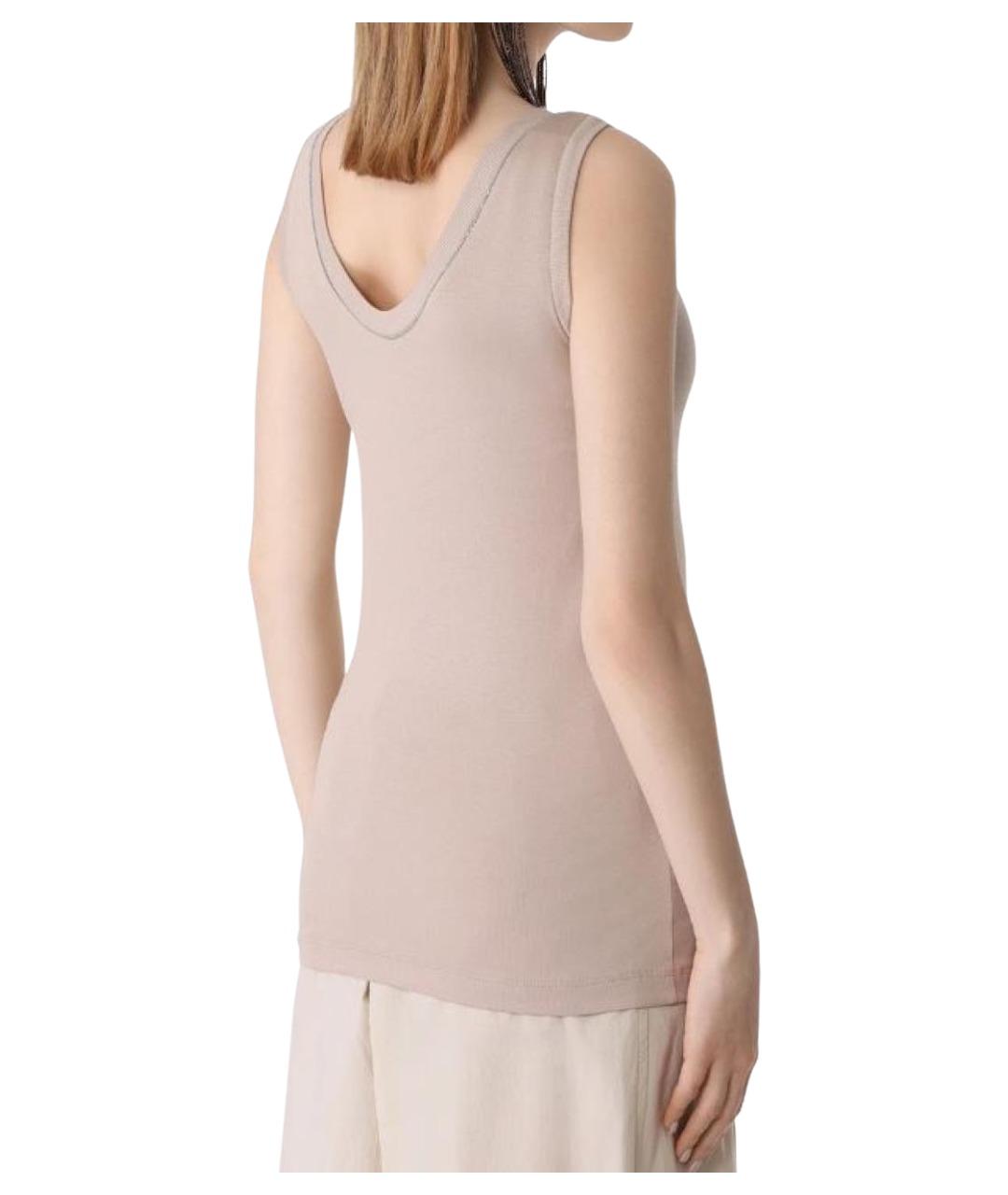 BRUNELLO CUCINELLI Бежевая футболка, фото 2