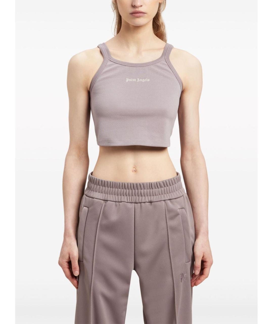 PALM ANGELS Серая хлопковая майка, фото 4