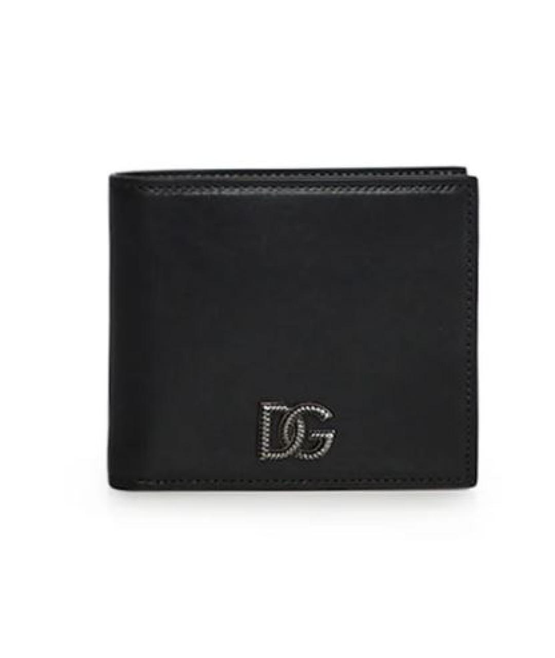DOLCE&GABBANA Черный кожаный кошелек, фото 1