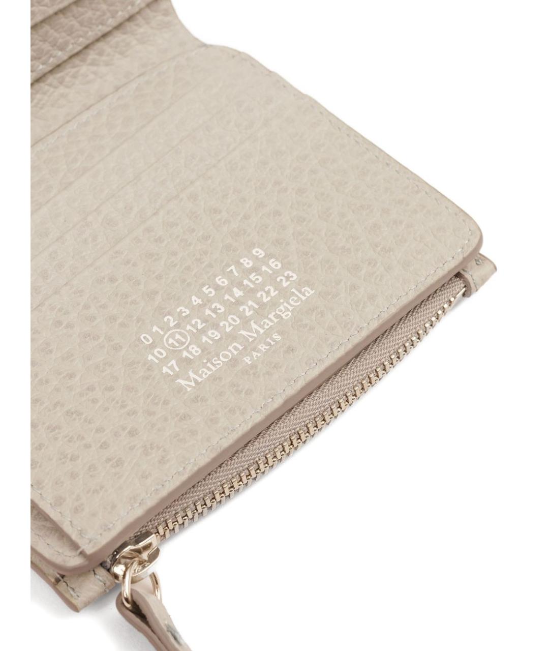 MAISON MARGIELA Бежевый кожаный кошелек, фото 2