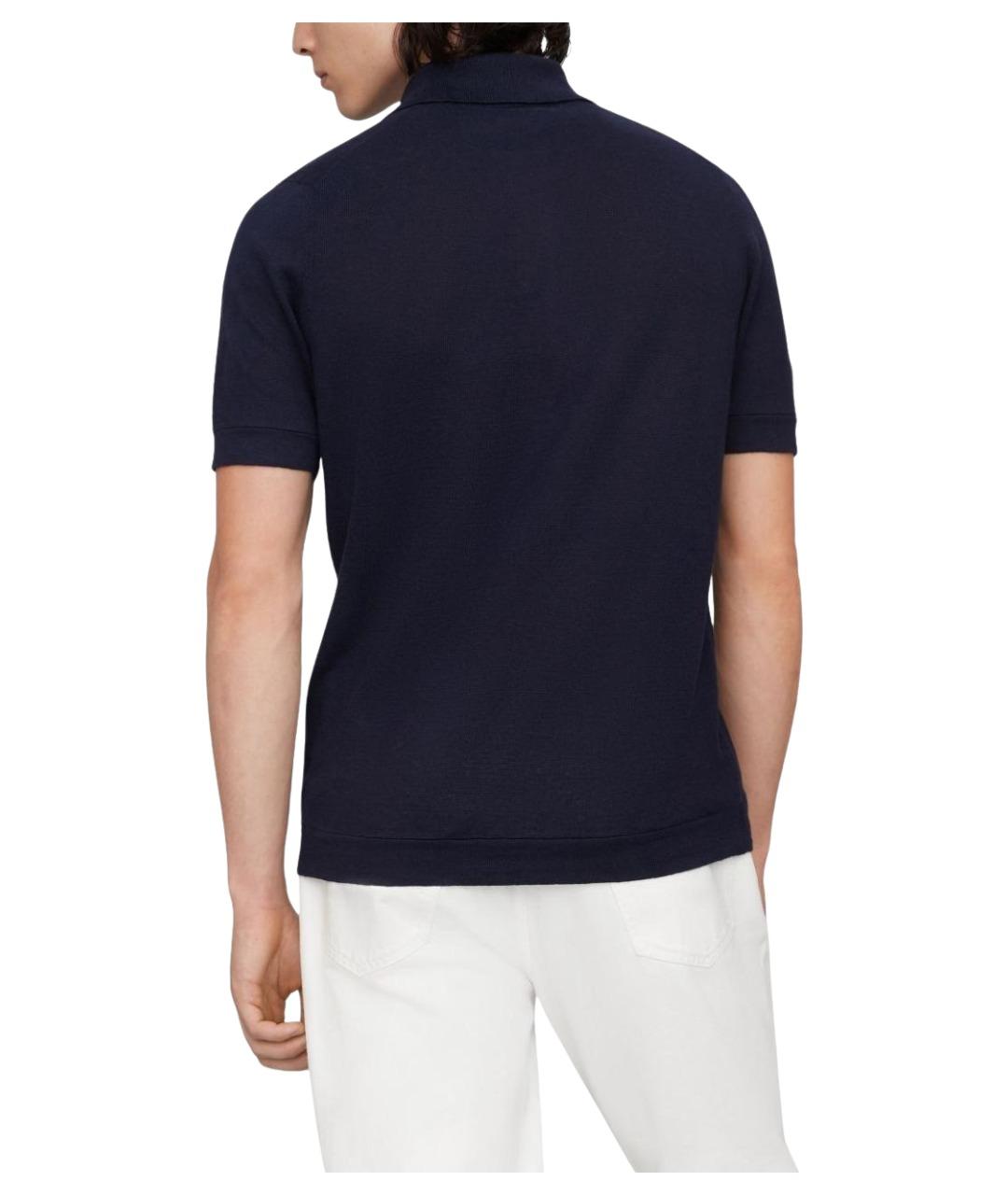 BRUNELLO CUCINELLI Синее поло с коротким рукавом, фото 4