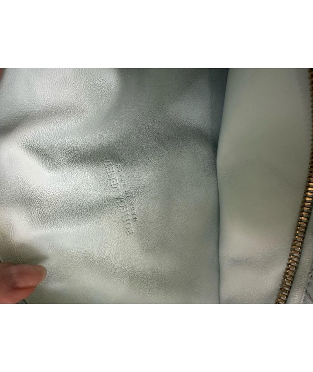 BOTTEGA VENETA Голубая кожаная сумка с короткими ручками, фото 4