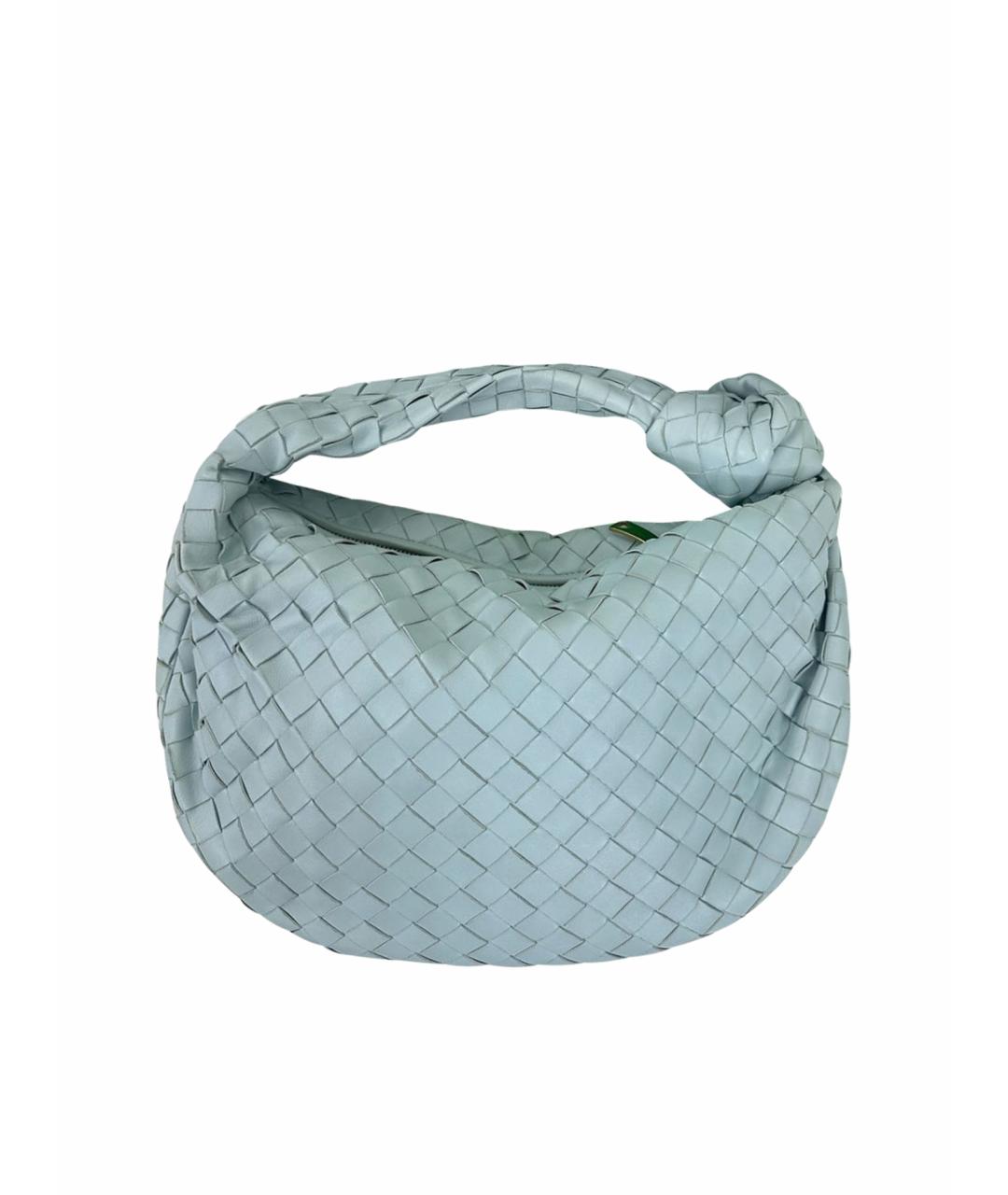 BOTTEGA VENETA Голубая кожаная сумка с короткими ручками, фото 1