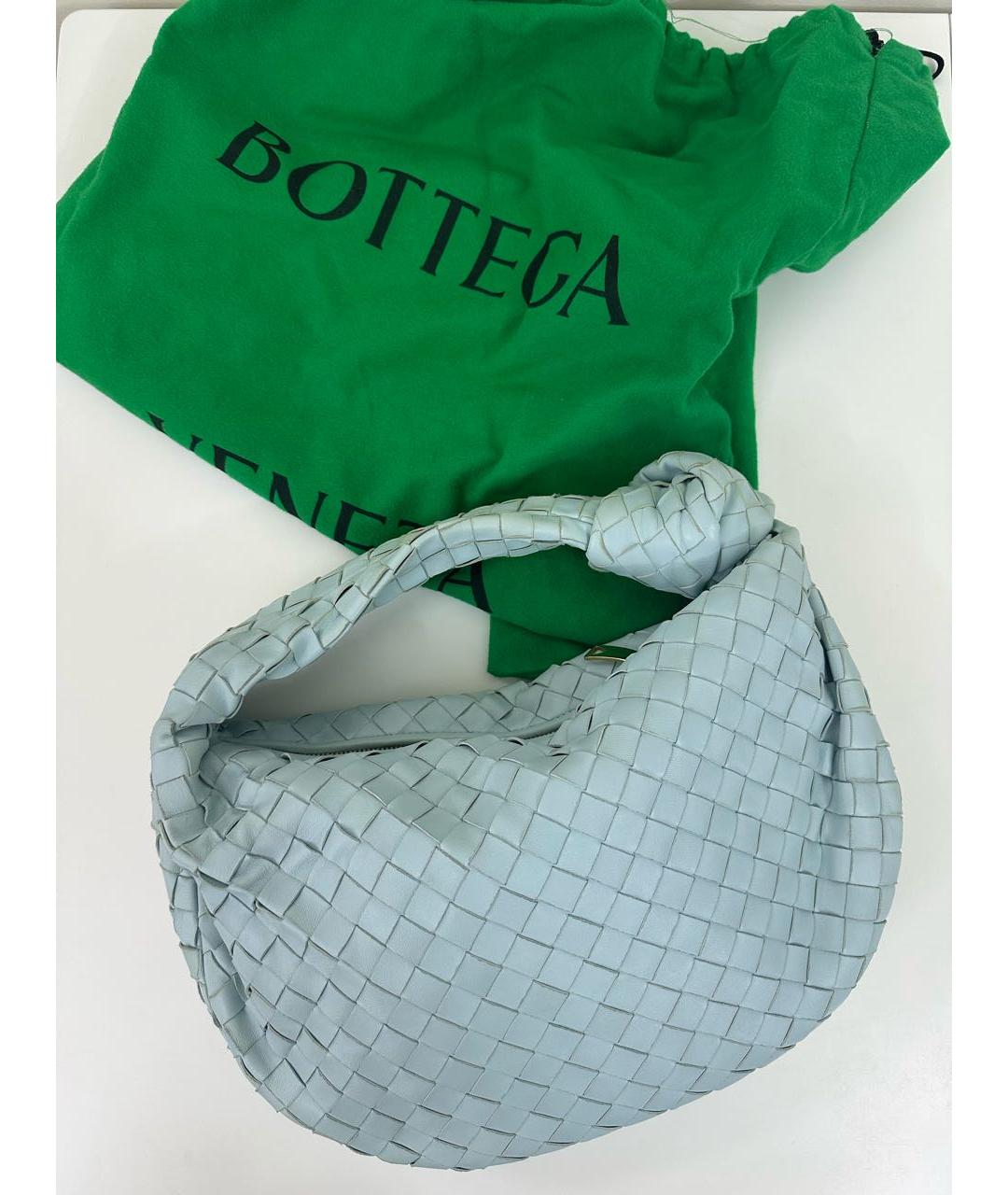 BOTTEGA VENETA Голубая кожаная сумка с короткими ручками, фото 5