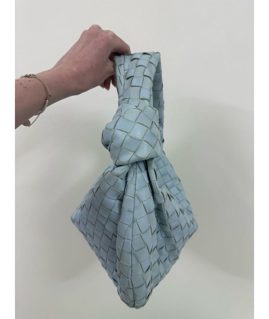 BOTTEGA VENETA Голубая кожаная сумка с короткими ручками, фото 3