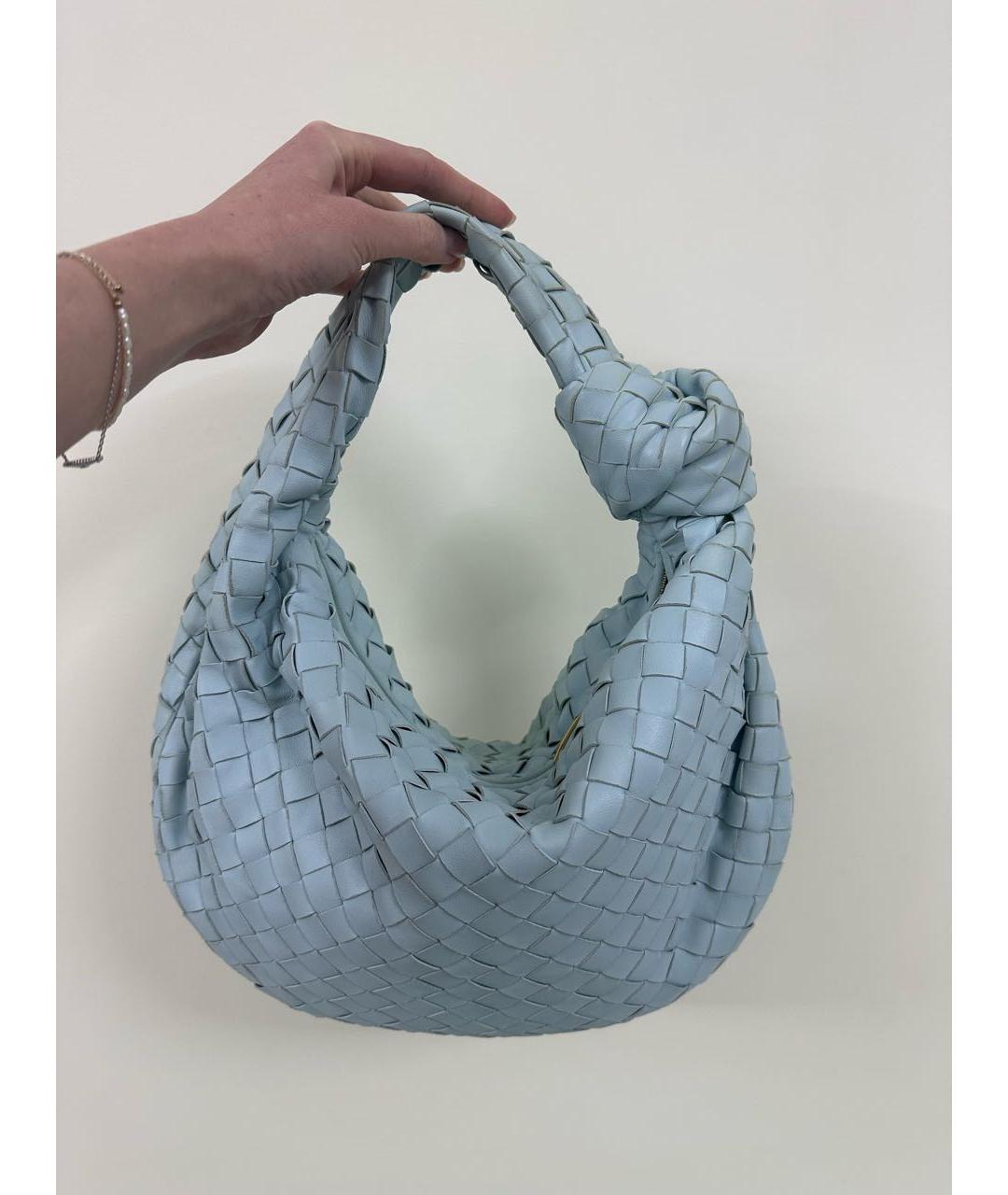 BOTTEGA VENETA Голубая кожаная сумка с короткими ручками, фото 2