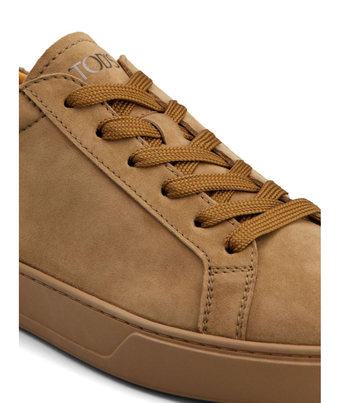 TOD'S Коричневые замшевые низкие кроссовки / кеды, фото 5