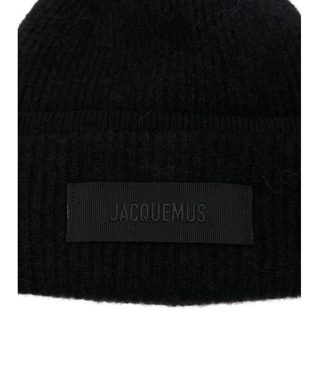 JACQUEMUS Черная шерстяная шапка, фото 2