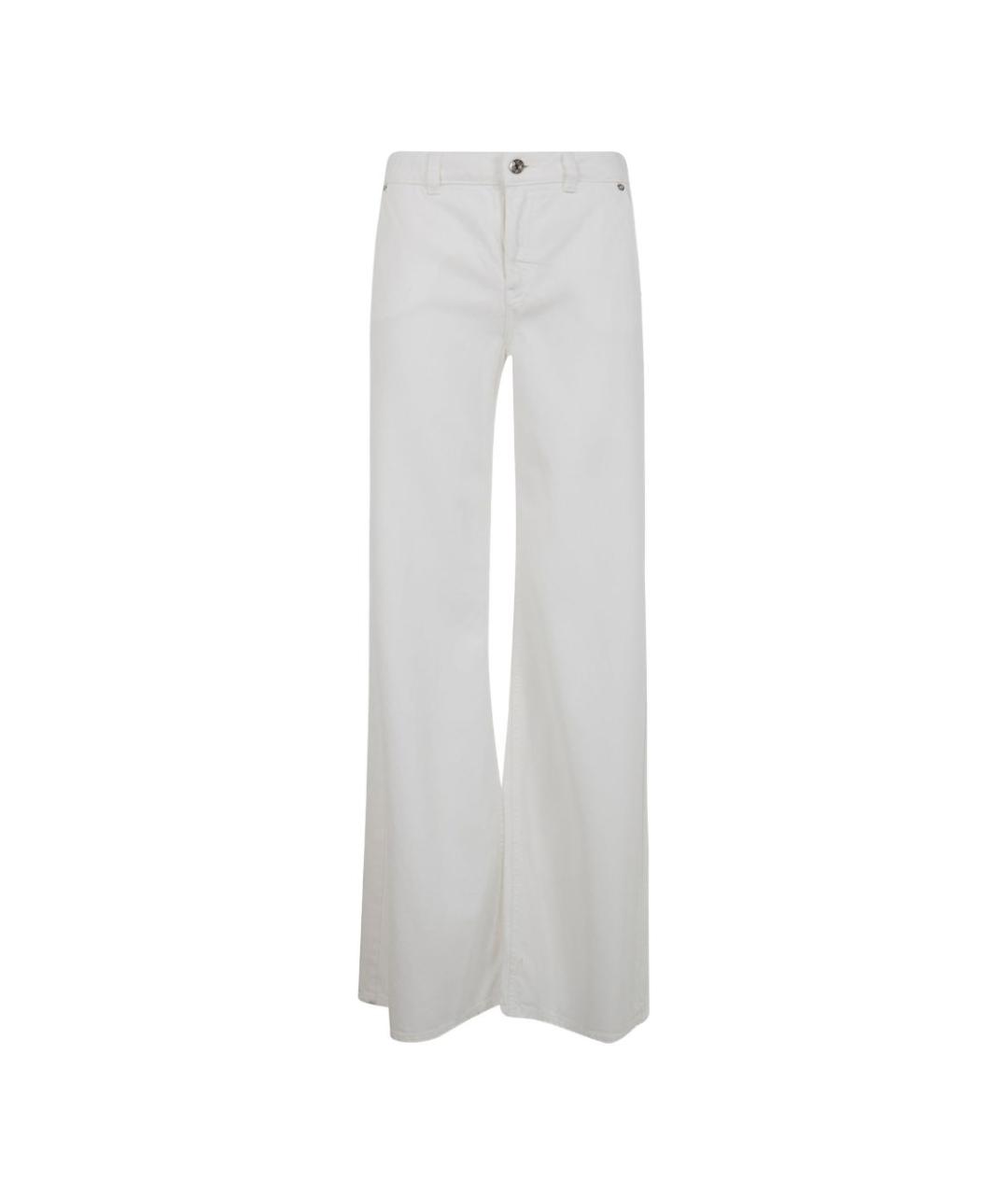 BLUMARINE Белые хлопковые прямые брюки, фото 1