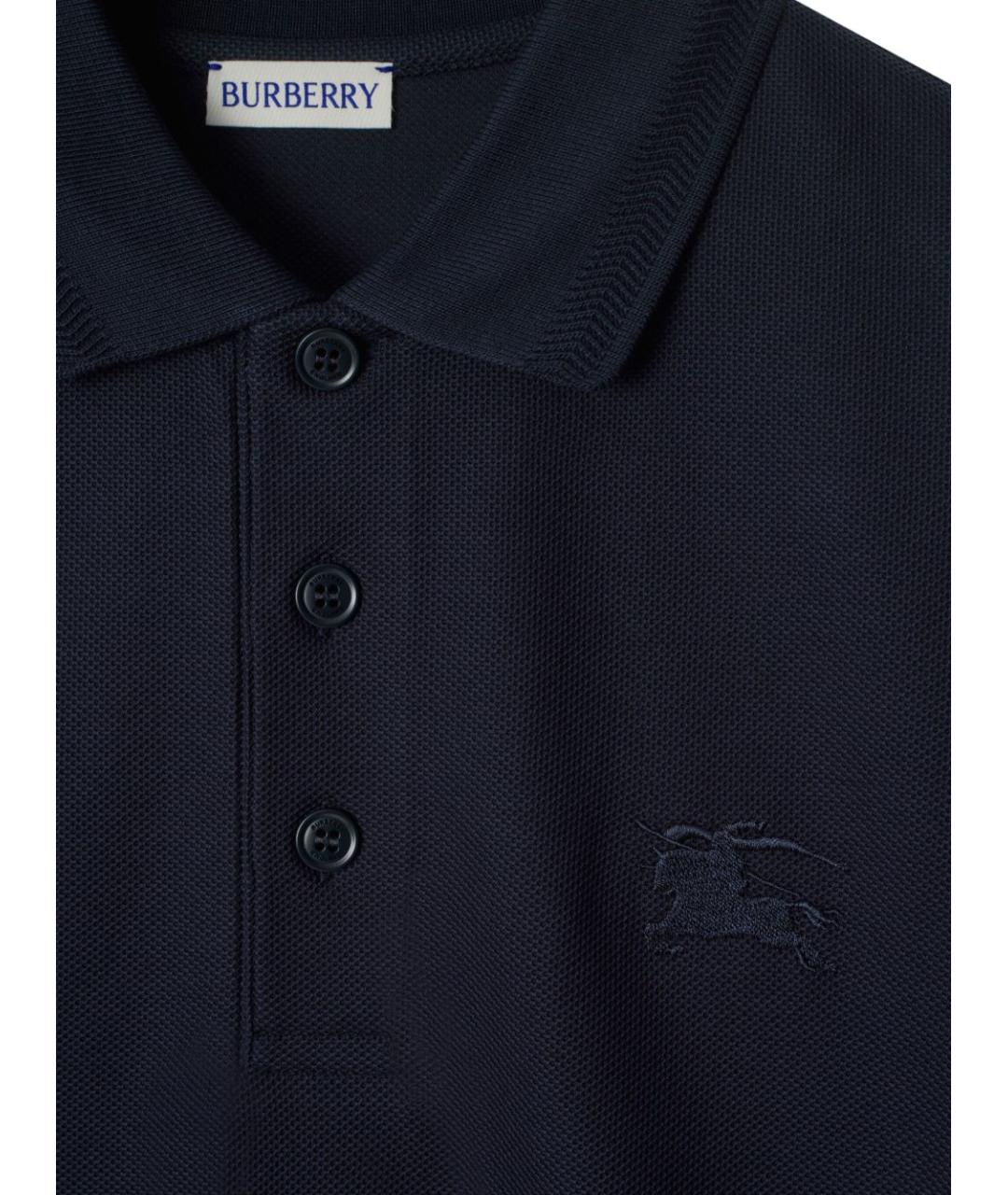 BURBERRY Синее поло с коротким рукавом, фото 2