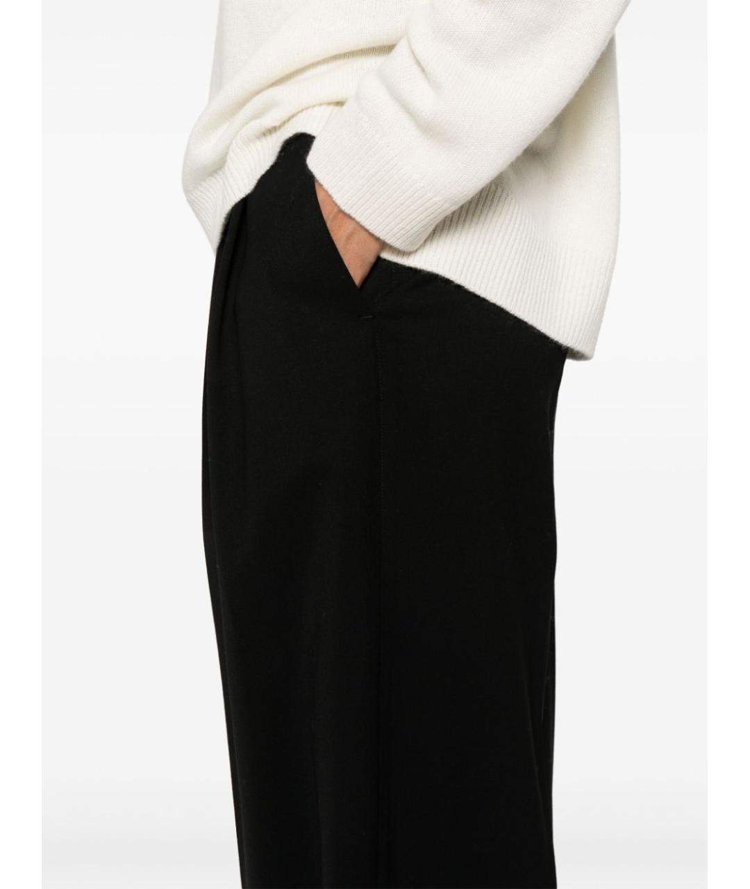 P.A.R.O.S.H. Черные шерстяные прямые брюки, фото 3